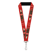 Lanyard - 1.0" - Vintage Coca-Cola DELICIOUS GO REFRESHED Typography and Bottle Red/Brown/White Lanyards Coca-Cola