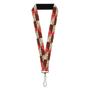 Lanyard - 1.0" - DRINK COCA-COLA Coke Diamond Blocks Red/Brown/Beige Lanyards Coca-Cola