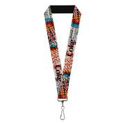 Lanyard - 1.0" - COKE IS IT! Pop Art Collage Multi Color Lanyards Coca-Cola