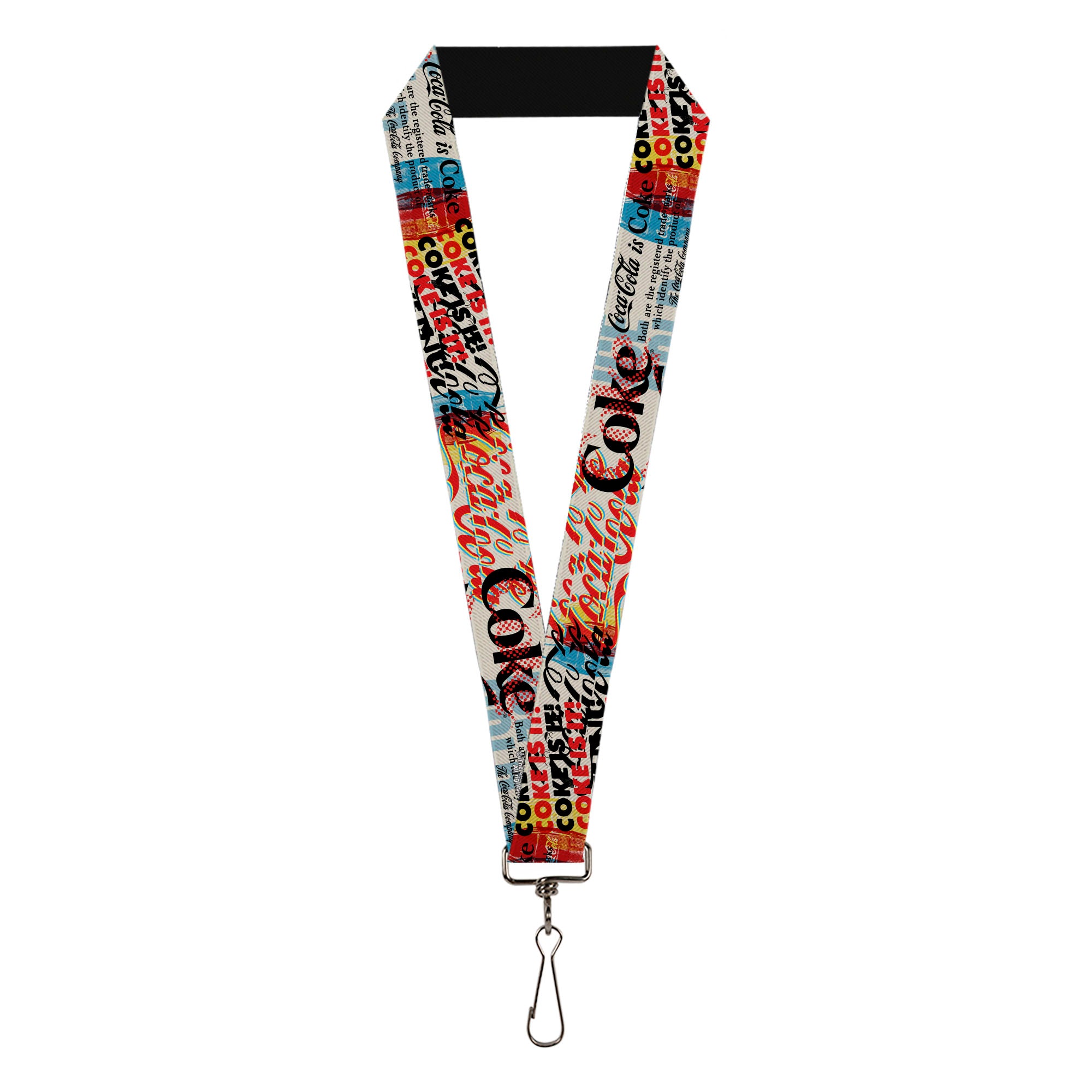 Lanyard - 1.0" - COKE IS IT! Pop Art Collage Multi Color Lanyards Coca-Cola