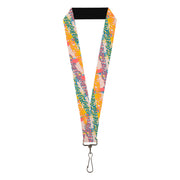 Lanyard - 1.0" - COCA-COLA Script Logo Stacked Pop Art White/Multi Pastel Lanyards Coca-Cola