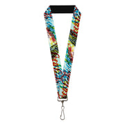 Lanyard - 1.0" - COCA-COLA COKE Logos and Bottle Pop Art Multi Color Lanyards Coca-Cola