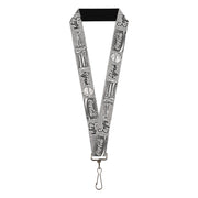 Lanyard - 1.0" - Coca-Cola ENJOY REFRESH Can and Bottle Grays/White/Black Lanyards Coca-Cola