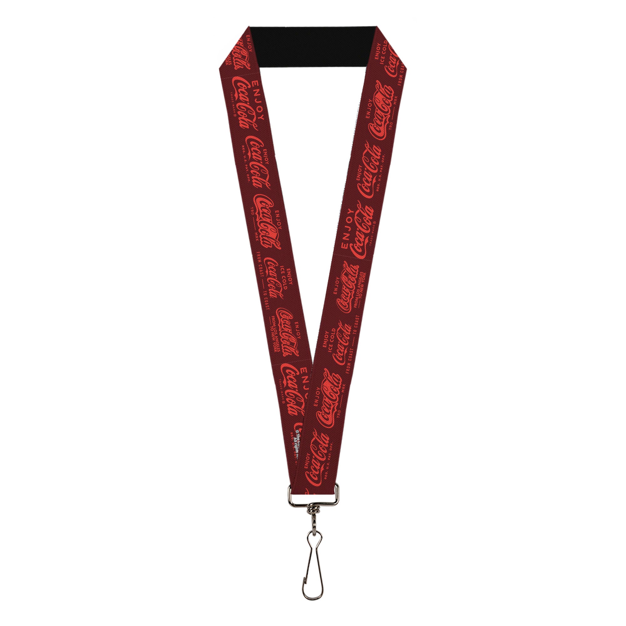 Lanyard - 1.0" - ENJOY COCA-COLA Logos Brown/Red Lanyards Coca-Cola