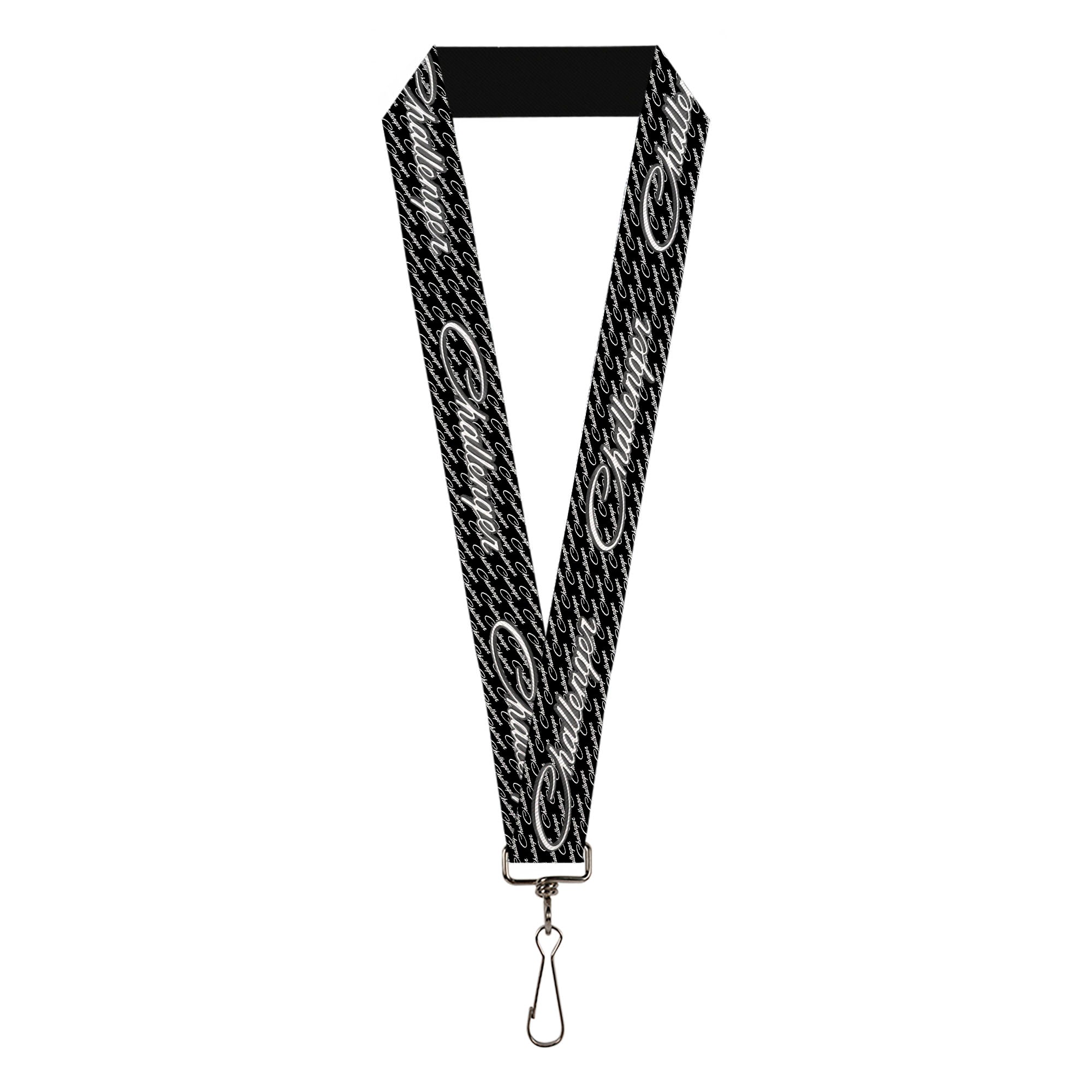 Lanyard - 1.0" - CHALLENGER Repeat w Text Black White Lanyards Dodge