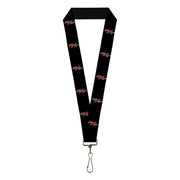 Lanyard - 1.0" - Dodge Challenger R T Emblem Repeat Black White Red Lanyards Dodge