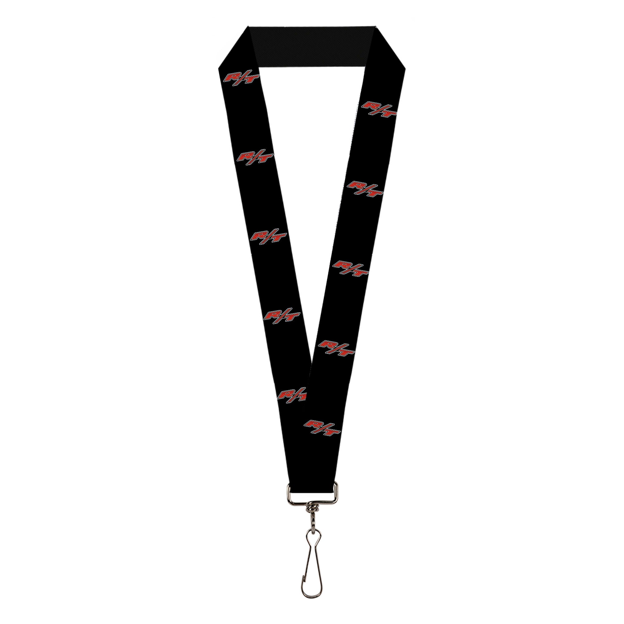 Lanyard - 1.0" - Dodge Challenger R T Emblem Repeat Black White Red Lanyards Dodge
