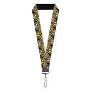 Lanyard - 1.0" - My Hero Academia Hizashi Yamada Present Mic Screaming Pose Gray Lanyards My Hero Academia