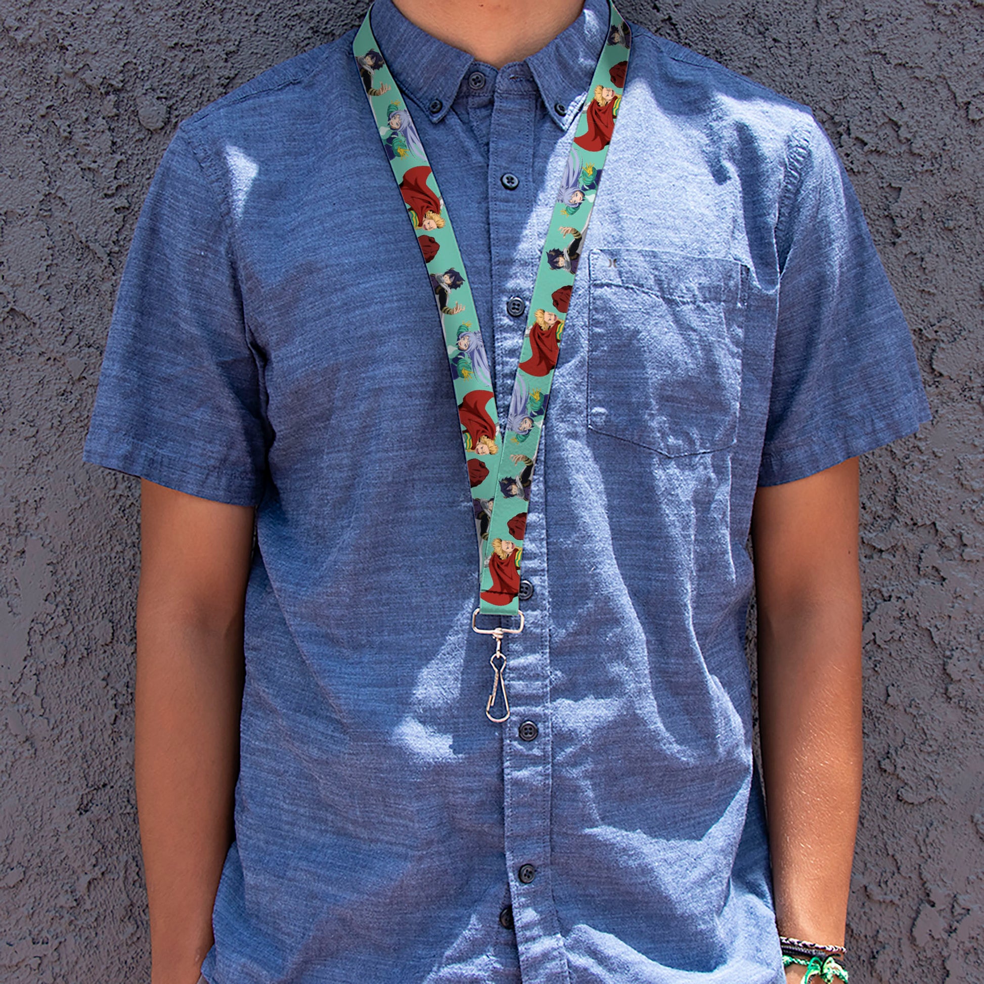 Lanyard - 1.0" - My Hero Academia The Big 3 Action Poses Light Blue Lanyards My Hero Academia