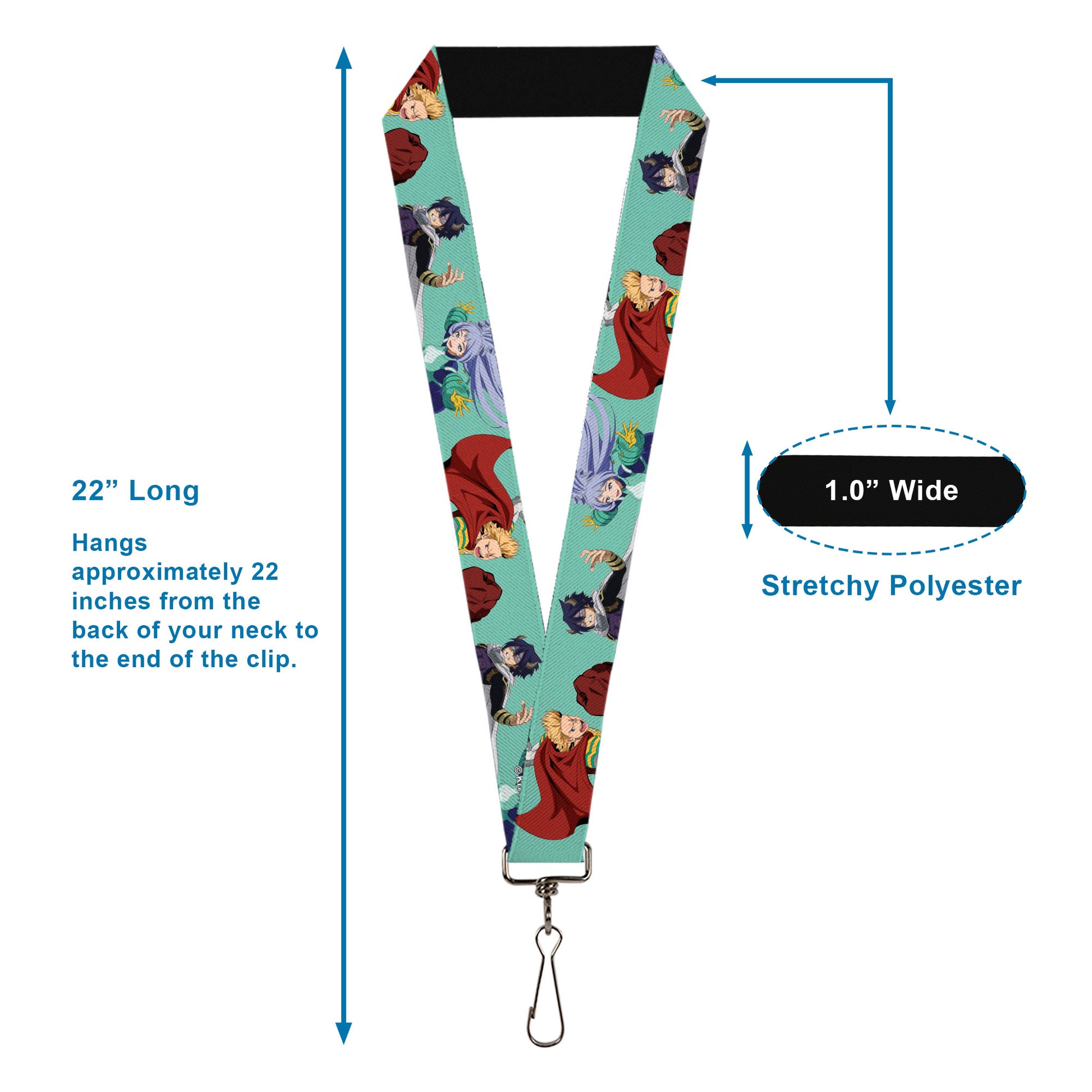 Lanyard - 1.0" - My Hero Academia The Big 3 Action Poses Light Blue Lanyards My Hero Academia