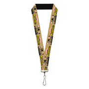Lanyard - 1.0" - MY HERO ACADEMIA Character Trio Pose and Title Logo Tan Lanyards My Hero Academia