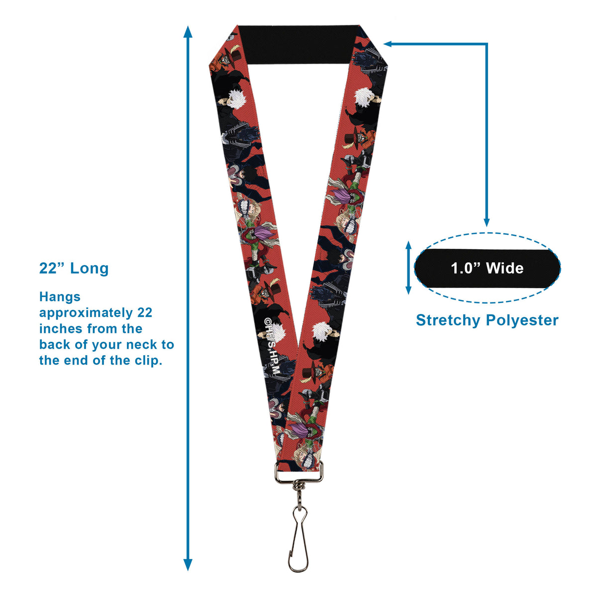 Lanyard - 1.0" - My Hero Academia Villains Group Pose Red Lanyards My Hero Academia