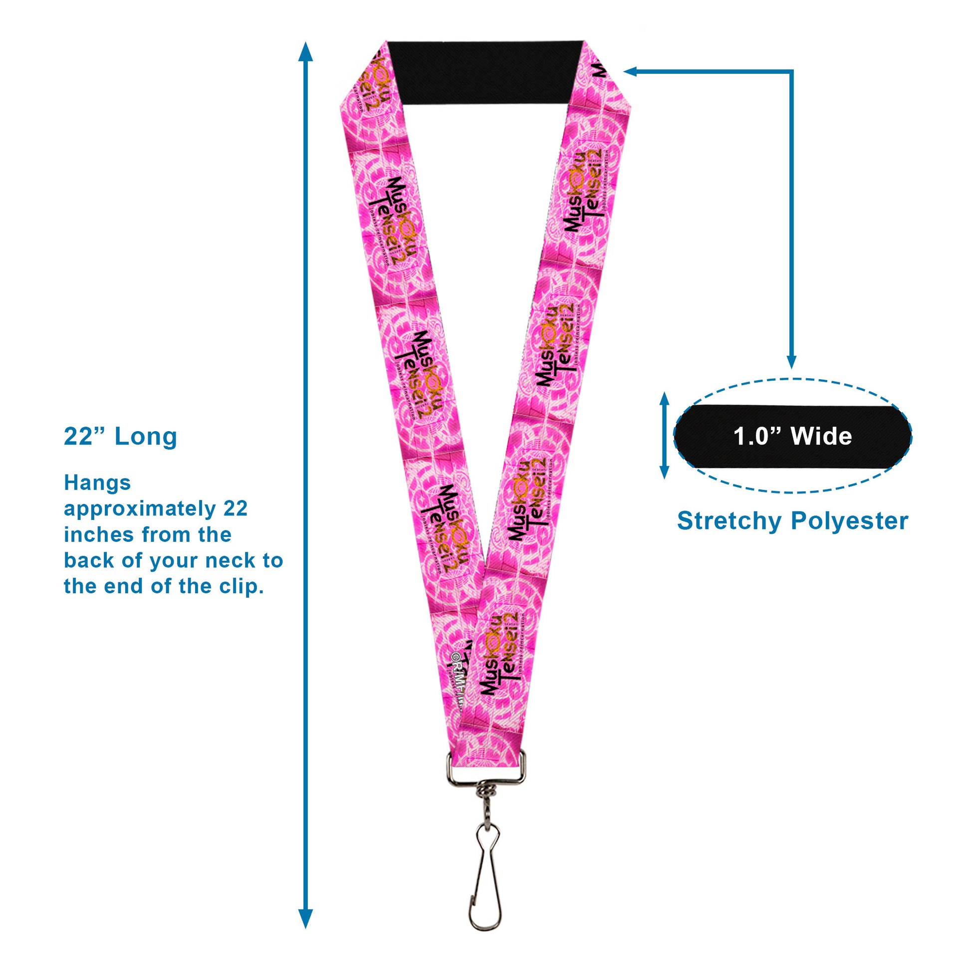 Lanyard - 1.0" - MUSHOKU TENSEI Title Logo Pinks Lanyards Mushoku Tensei Jobless Reincarnation