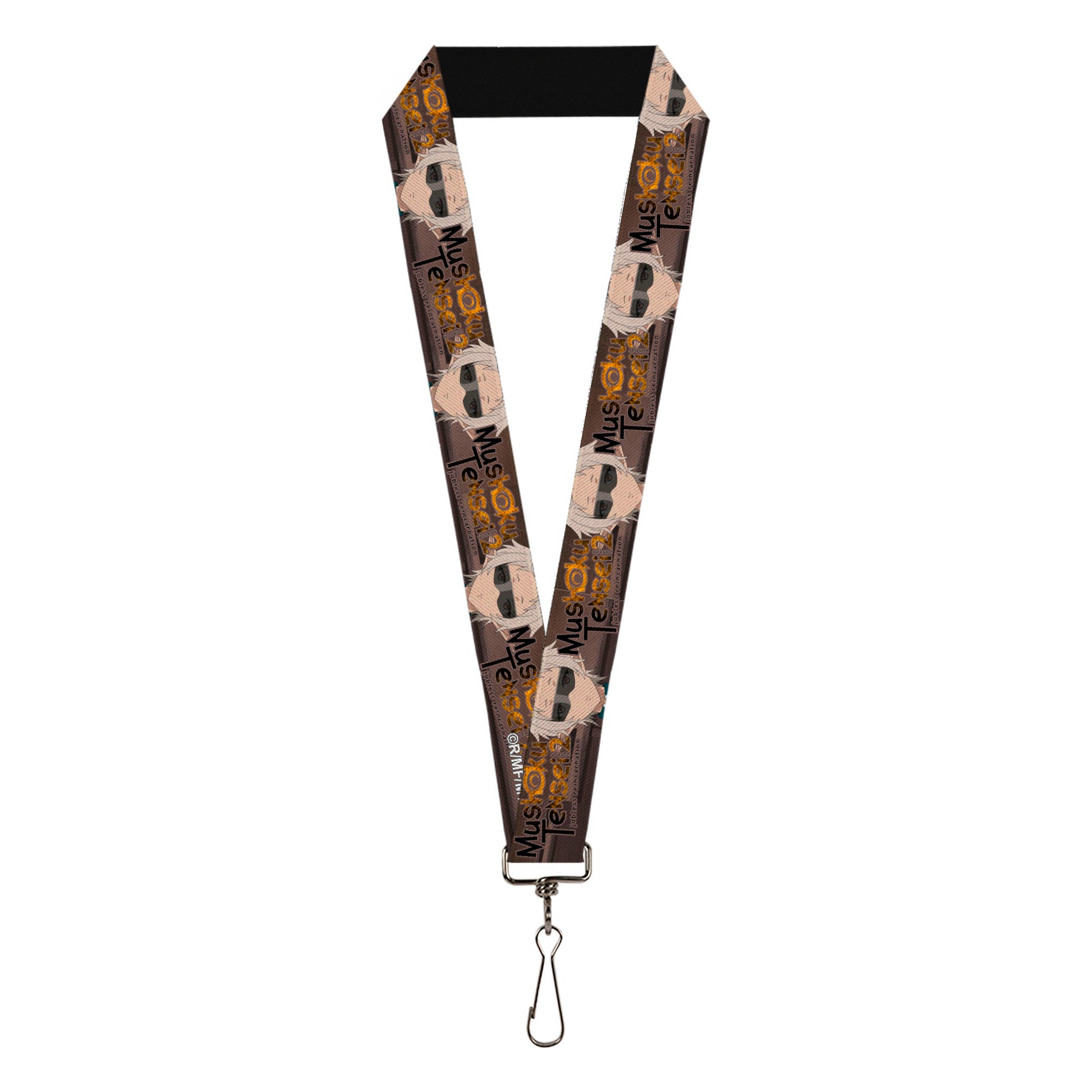Lanyard - 1.0" - MUSHOKU TENSEI Sylphiette Fitz Guard Pose and Title Logo Browns Lanyards Mushoku Tensei Jobless Reincarnation
