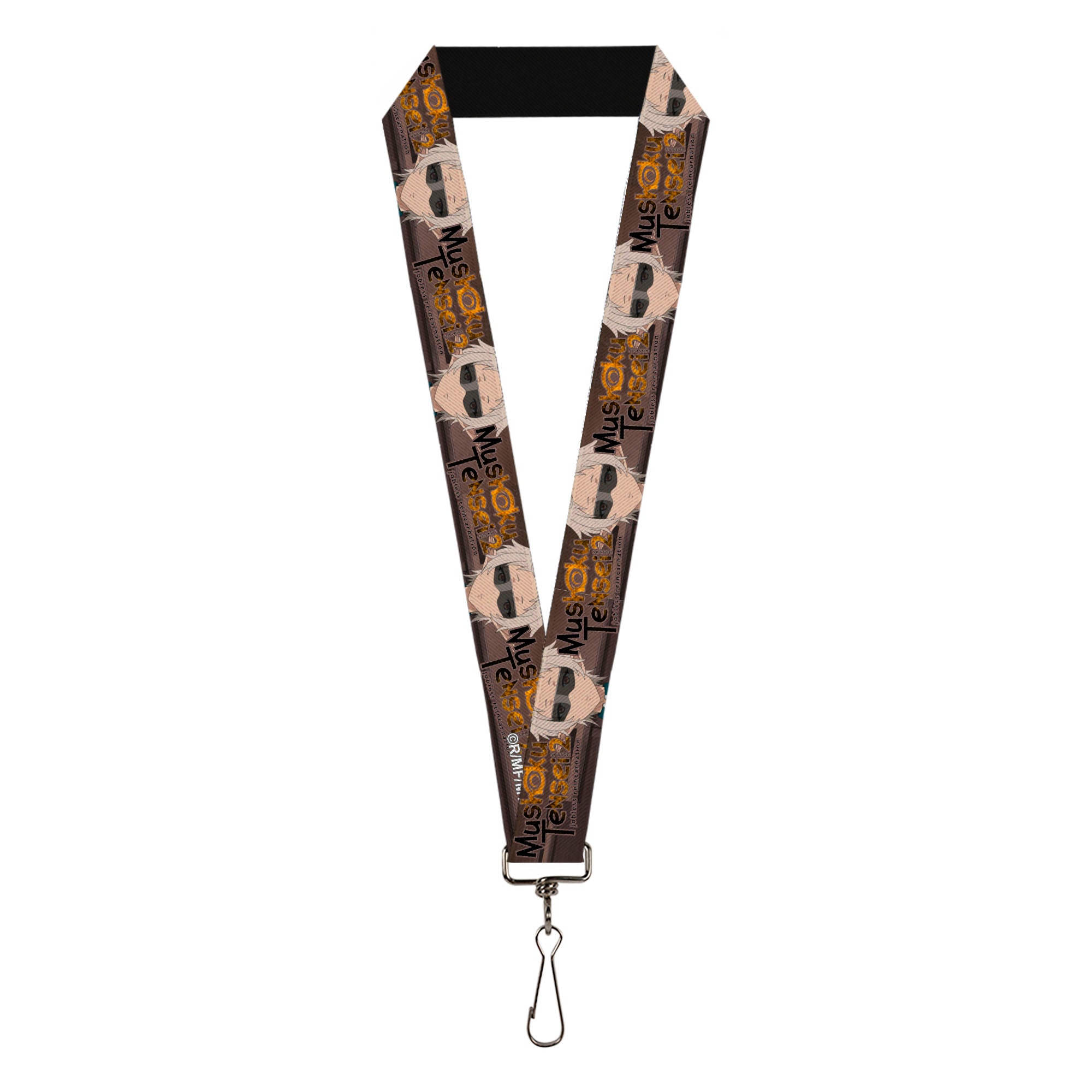 Lanyard - 1.0" - MUSHOKU TENSEI Sylphiette Fitz Guard Pose and Title Logo Browns Lanyards Mushoku Tensei Jobless Reincarnation