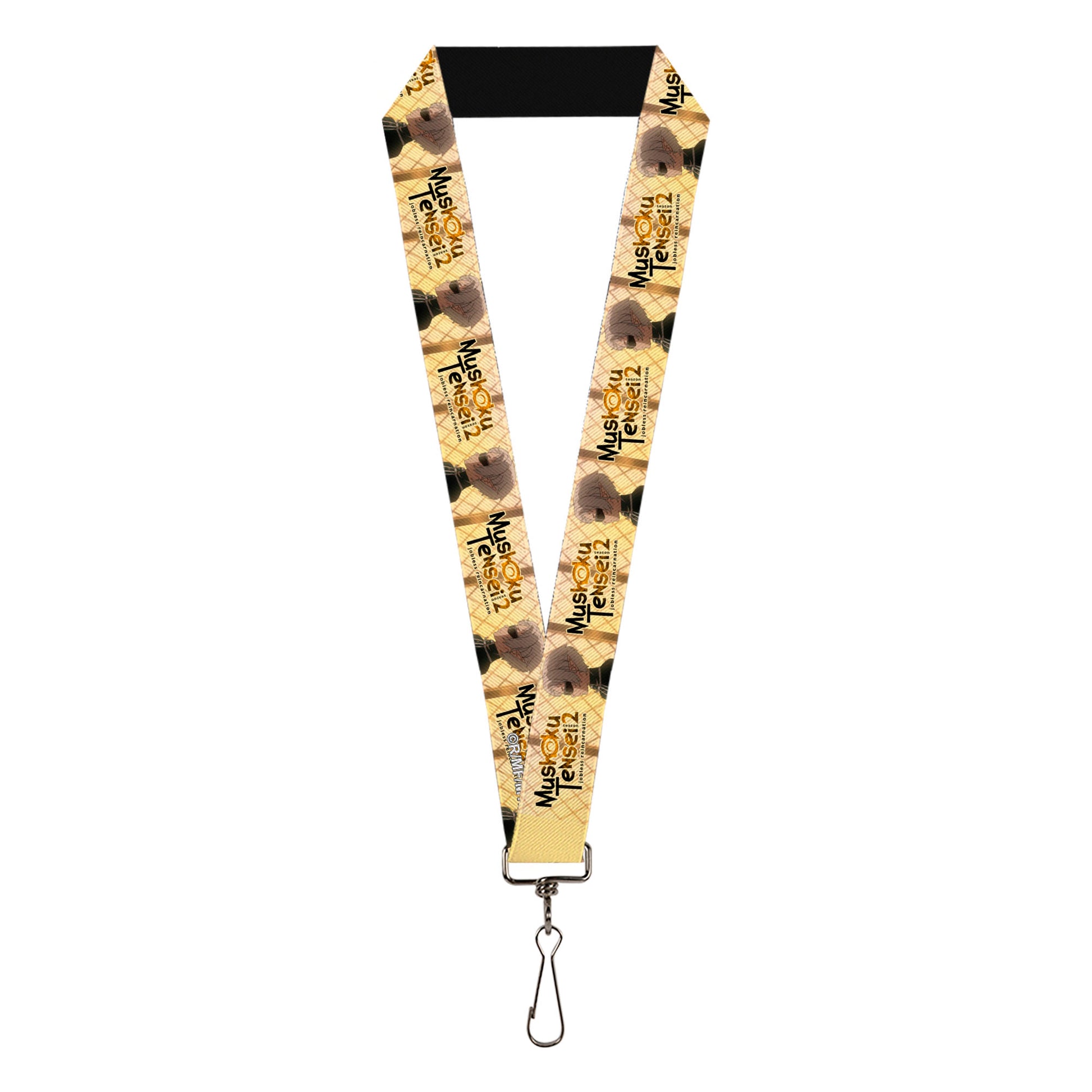 Lanyard - 1.0" - MUSHOKU TENSEI Guardian Fitz Pose and Title Logo Tan Lanyards Mushoku Tensei Jobless Reincarnation