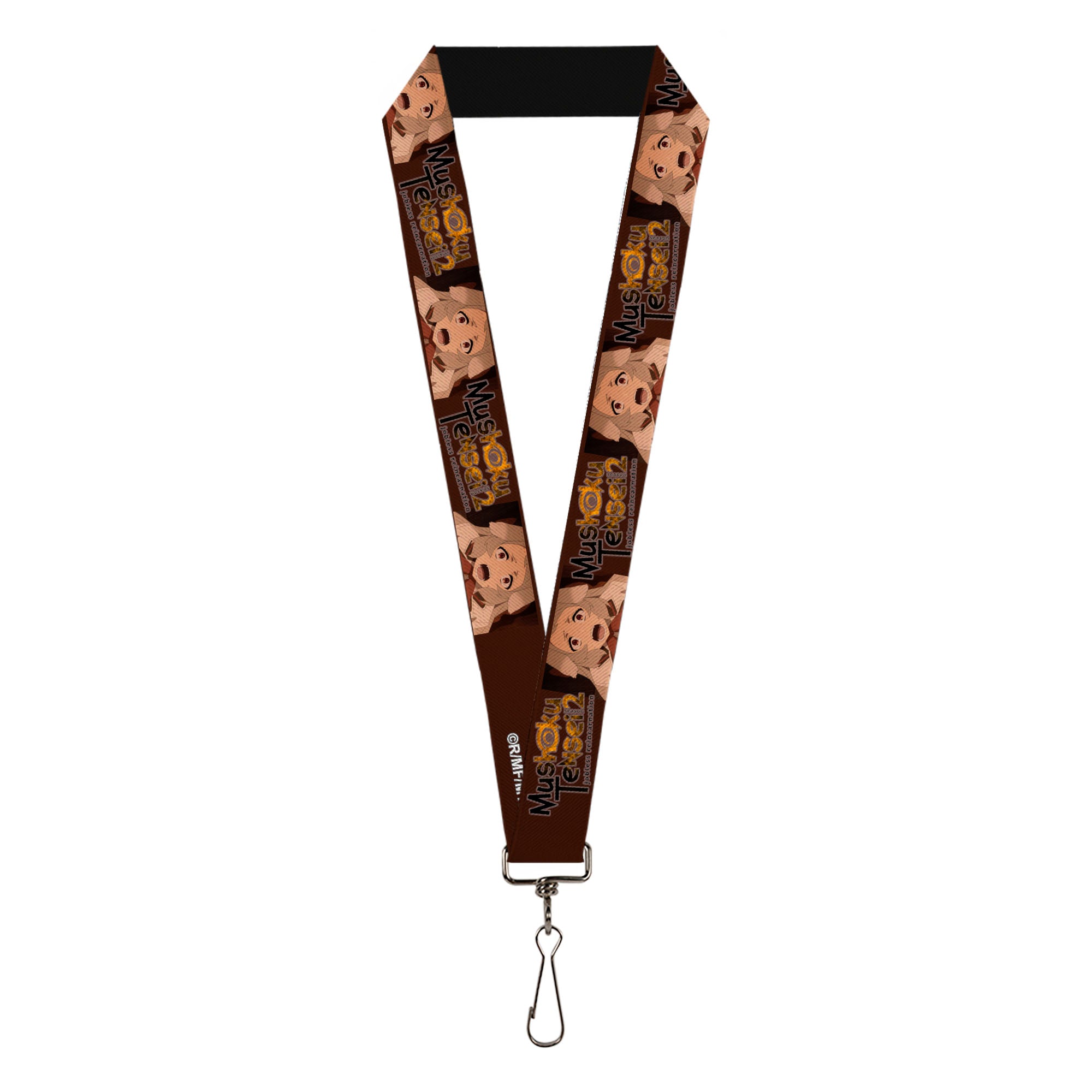 Lanyard - 1.0" - MUSHOKU TENSEI Pursena Adoldia Pose and Title Logo Browns Lanyards Mushoku Tensei Jobless Reincarnation