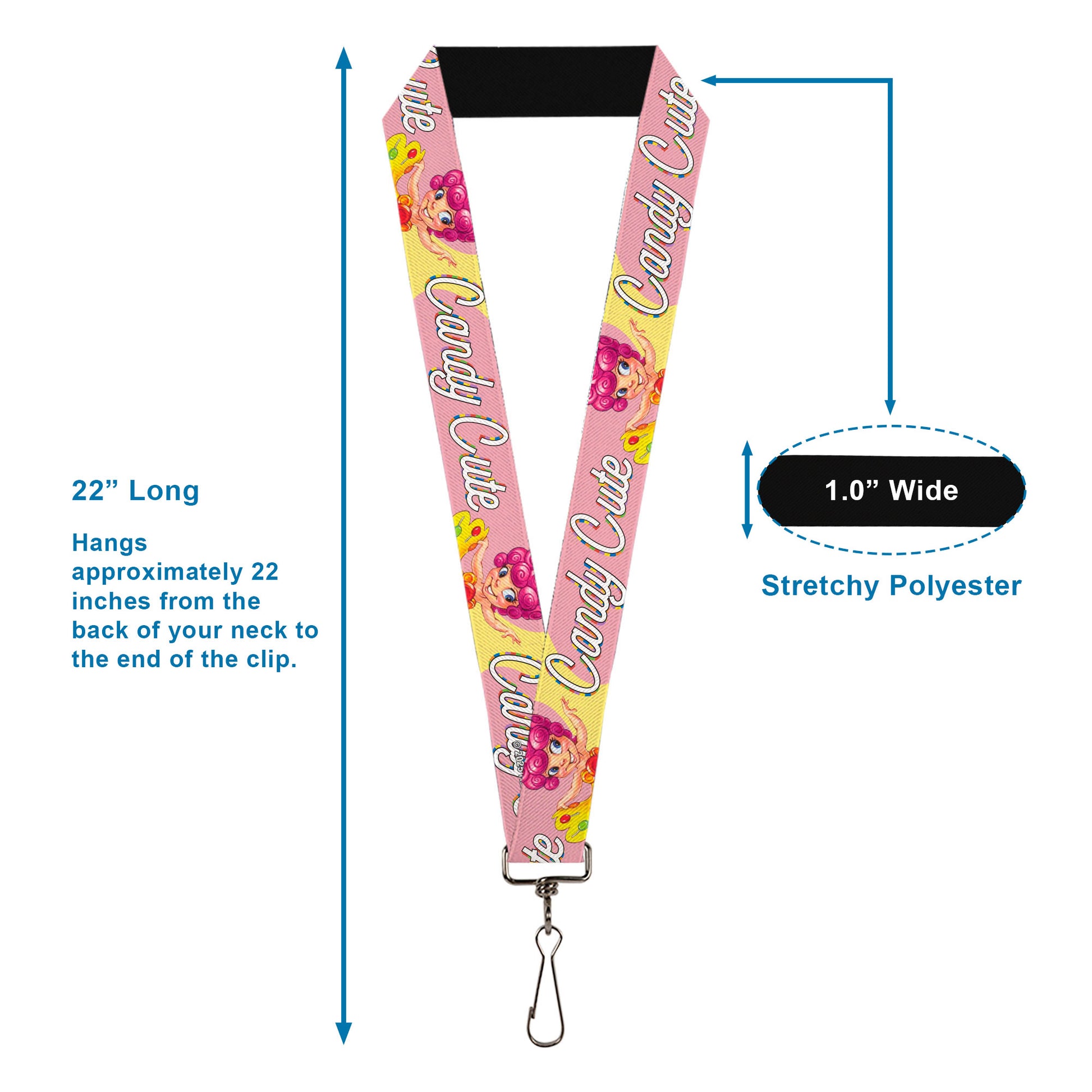 Lanyard - 1.0" - Candy Land CANDY CUTE Princess Lolly Pose Pink Lanyards Candy Land
