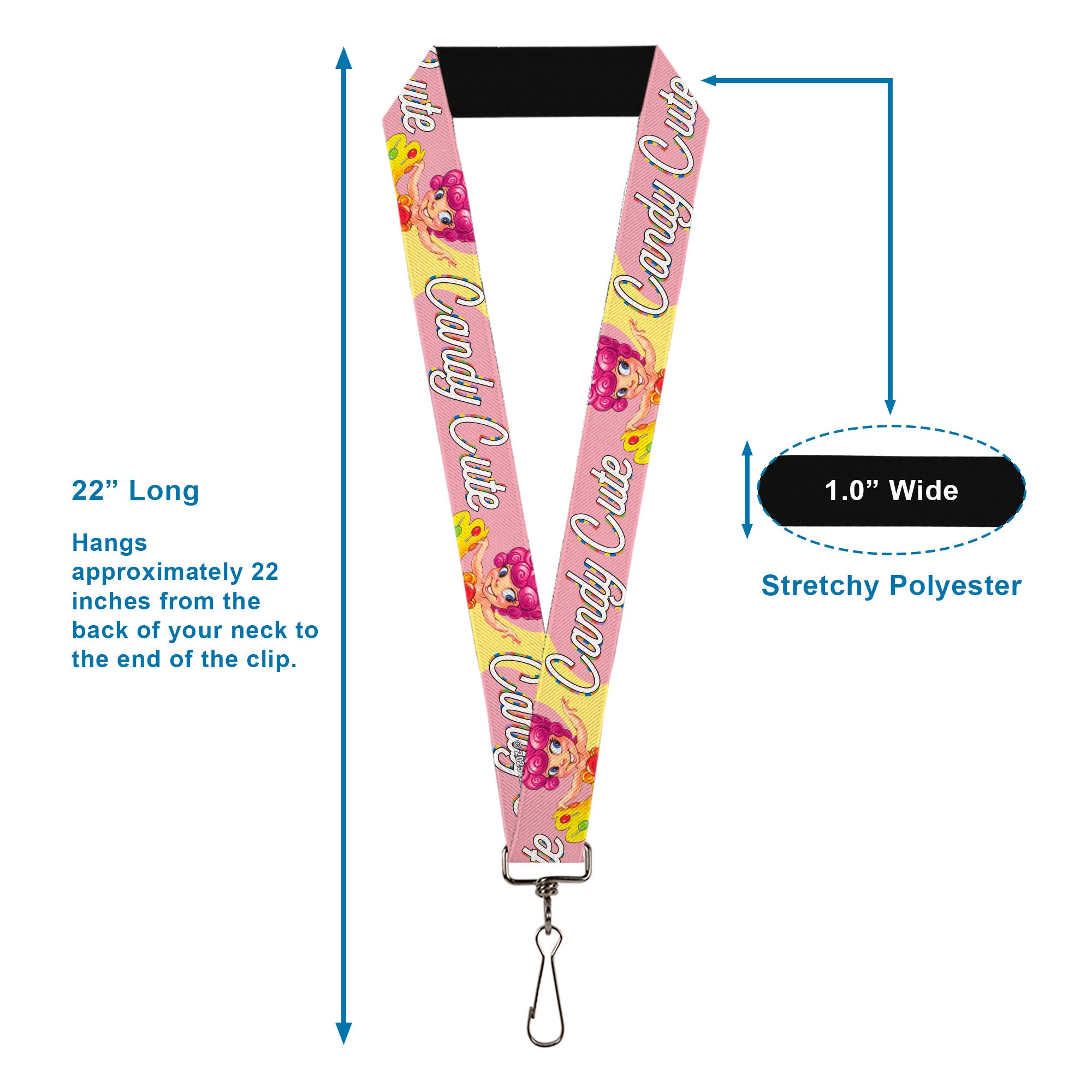 Lanyard - 1.0" - Candy Land CANDY CUTE Princess Lolly Pose Pink Lanyards Candy Land