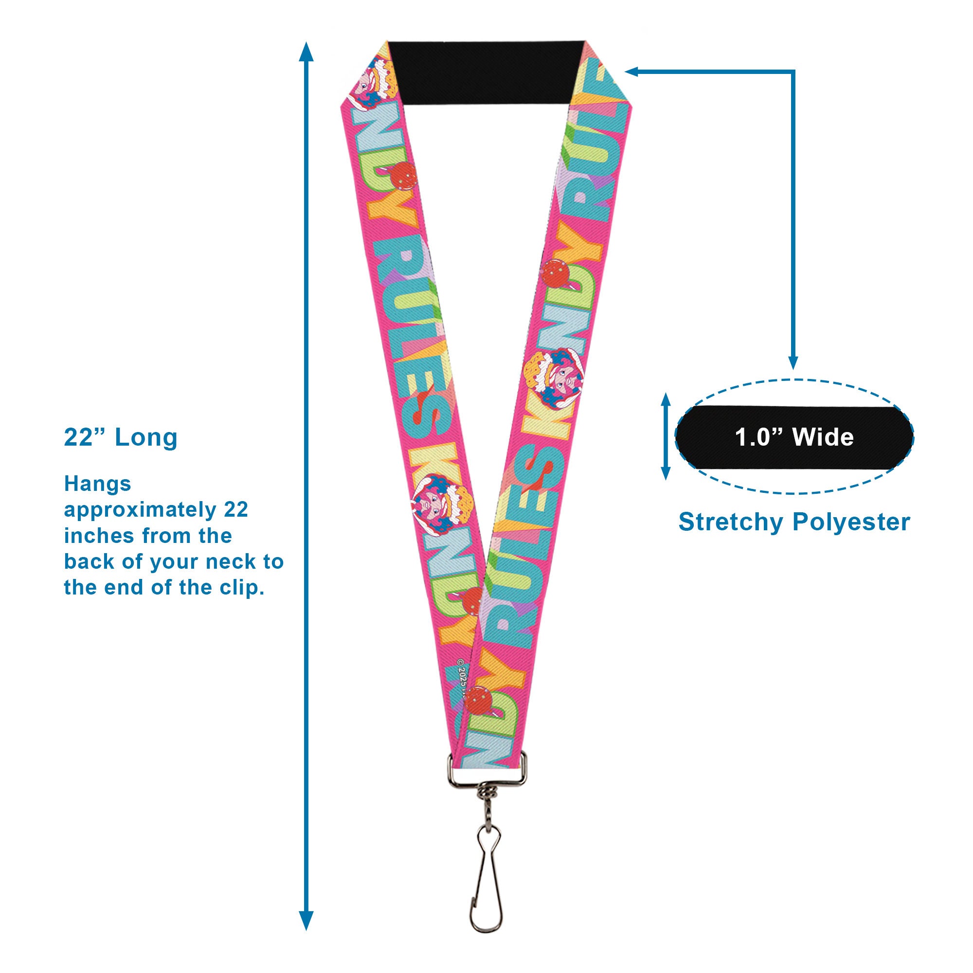 Lanyard - 1.0" - Candy Land KANDY RULES King Kandy Face Red/Multi Color Lanyards Candy Land