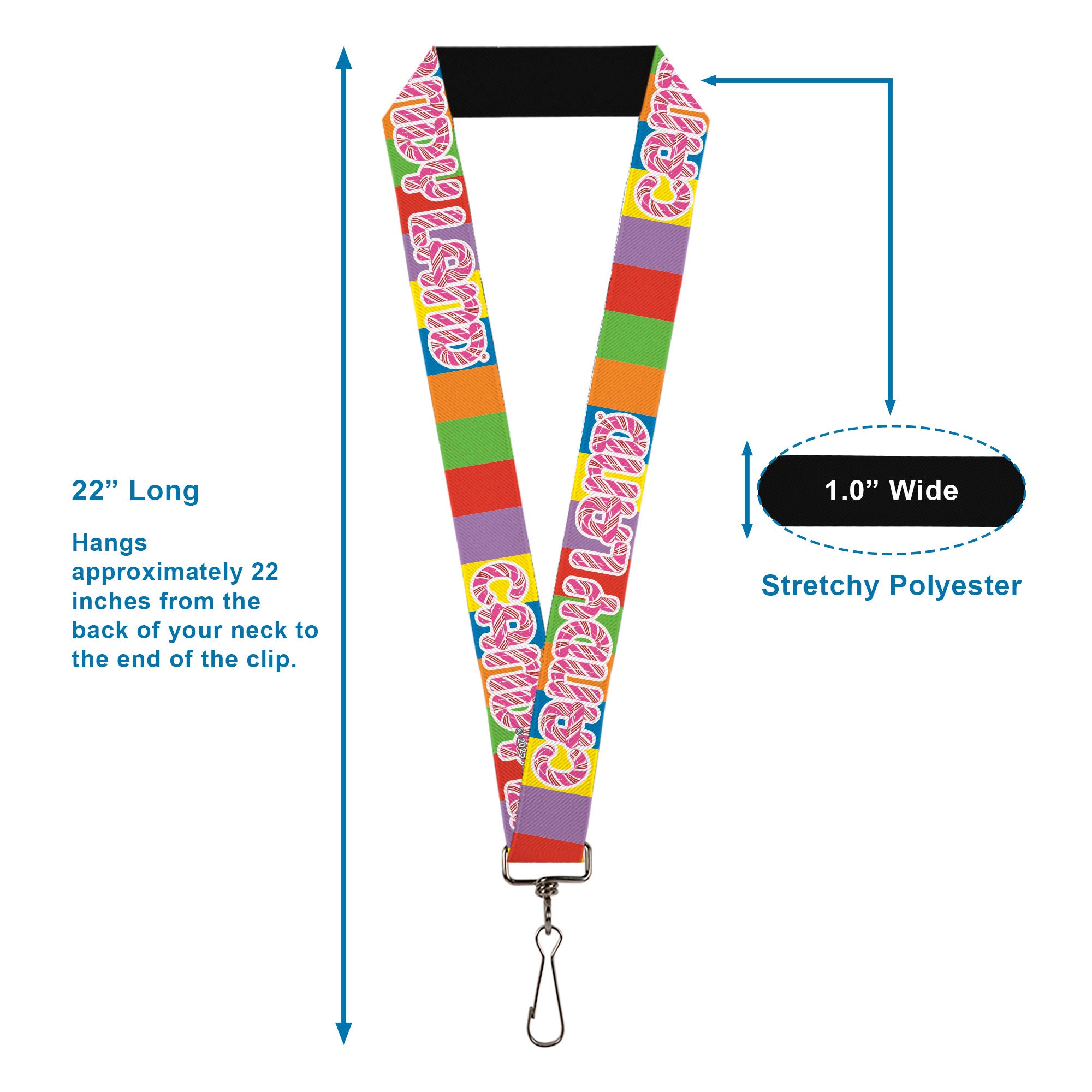 Lanyard - 1.0" - CANDY LAND Game Logo Color Blocks Multi Color Lanyards Candy Land