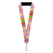 Lanyard - 1.0" - CANDY LAND Game Logo Color Blocks Multi Color Lanyards Candy Land