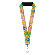 Lanyard - 1.0" - Candy Land Characters and Candy Collage Yellow Lanyards Candy Land