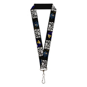 Lanyard - 1.0" - COWBOY BEBOP Spike and Vicious Pose and Title Logo Black/Blues Lanyards Cowboy Bebop
