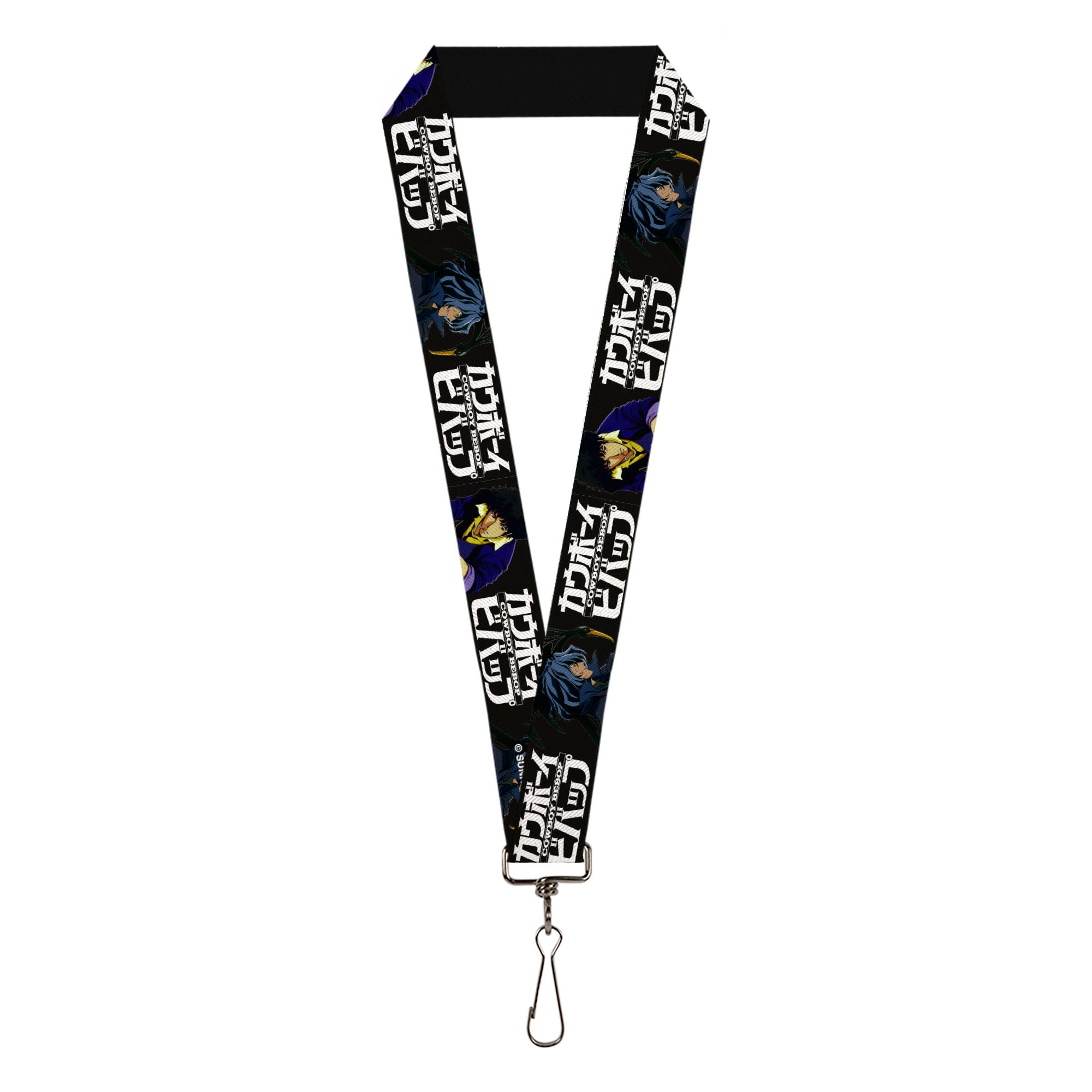 Lanyard - 1.0" - COWBOY BEBOP Spike and Vicious Pose and Title Logo Black/Blues Lanyards Cowboy Bebop