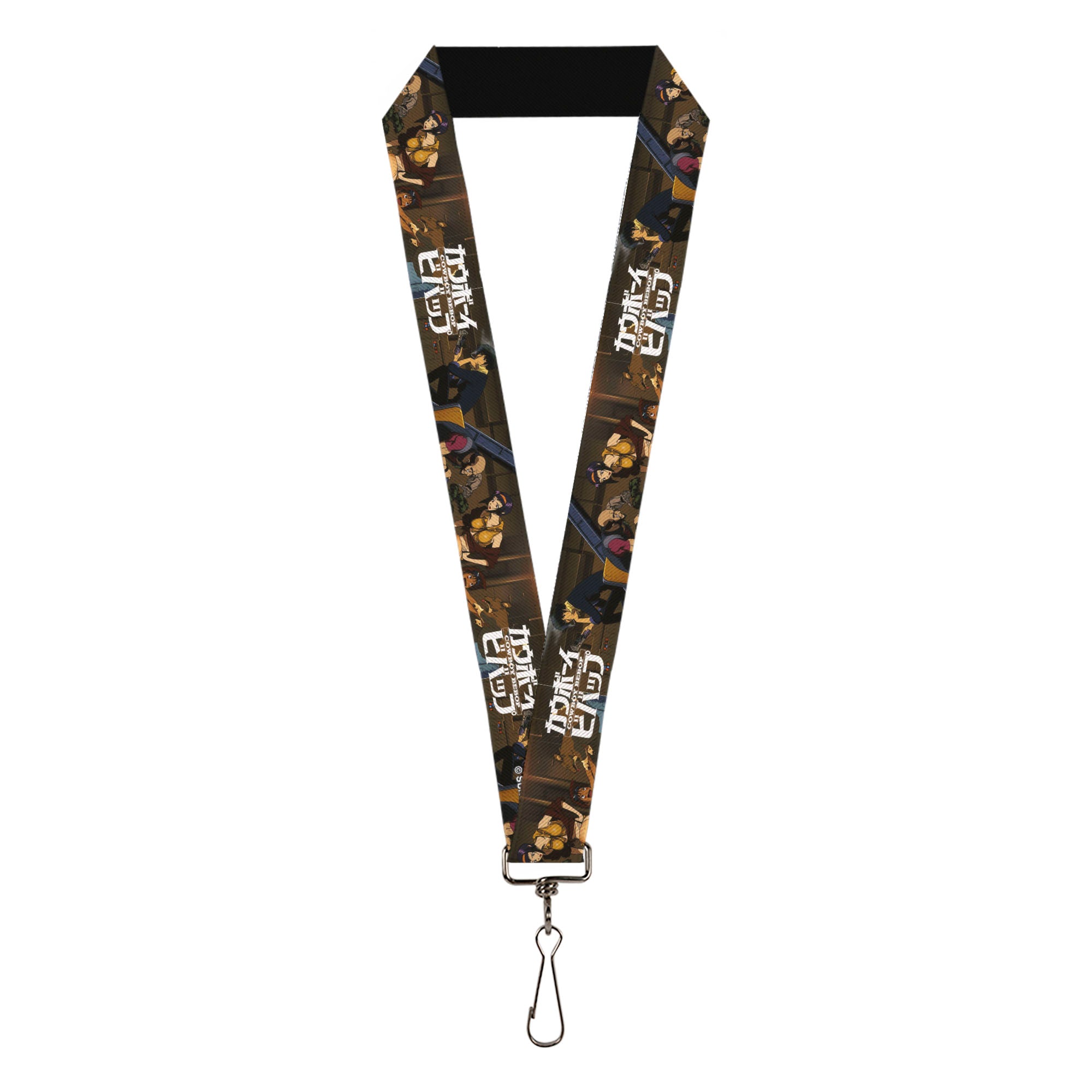 Lanyard - 1.0" - COWBOY BEBOP Jet Black and Crew Bonsai Tree Scene and Title Logo Lanyards Crunchyroll