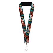 Lanyard - 1.0" - COWBOY BEBOP Spike and Faye Brick Pose and Title Logo Blues/Reds Lanyards Cowboy Bebop