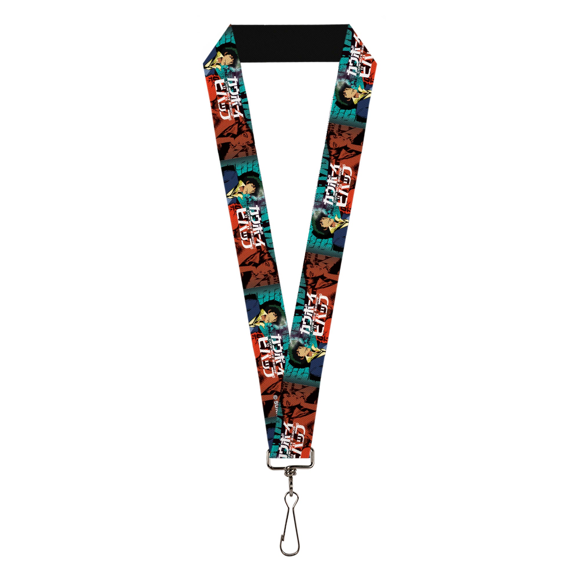Lanyard - 1.0" - COWBOY BEBOP Spike and Faye Brick Pose and Title Logo Blues/Reds Lanyards Cowboy Bebop