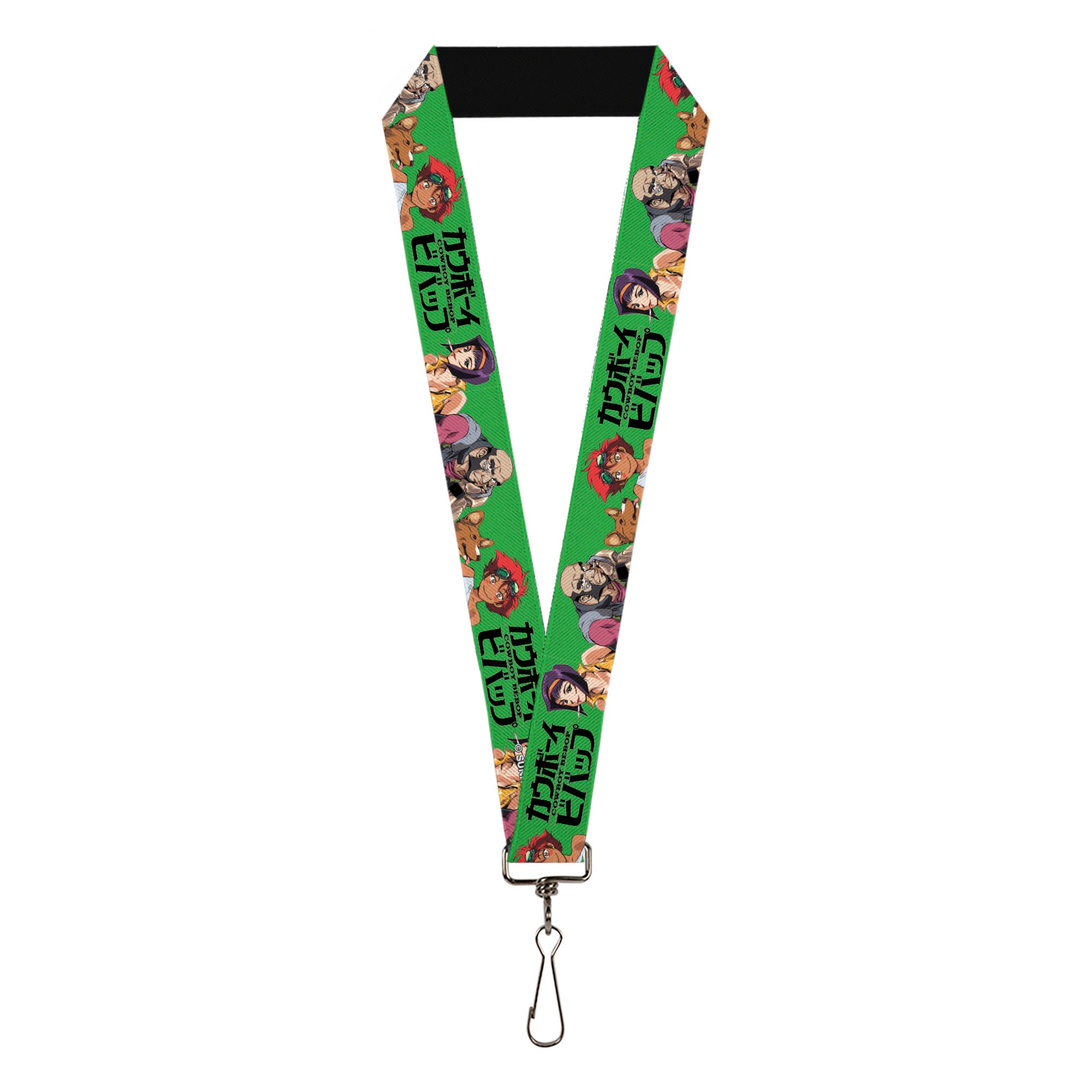 Lanyard - 1.0" - COWBOY BEBOP Crew Group Pose and Title Logo Green/Black Lanyards Cowboy Bebop