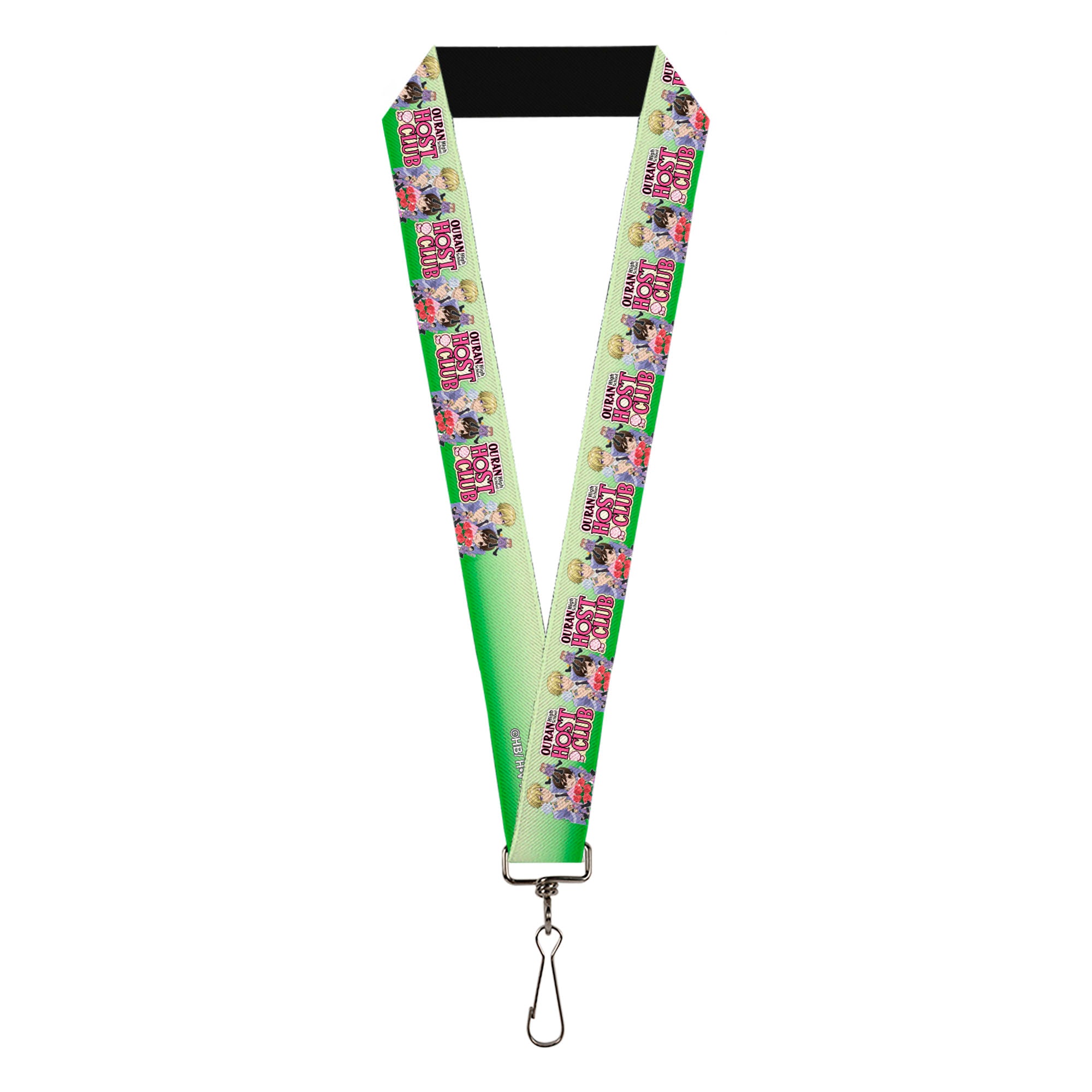 Lanyard - 1.0" - OURAN HIGH SCHOOL HOST CLUB Haruhi and Friends Group Pose and Title Logo Greens Lanyards Ouran High School Host Club