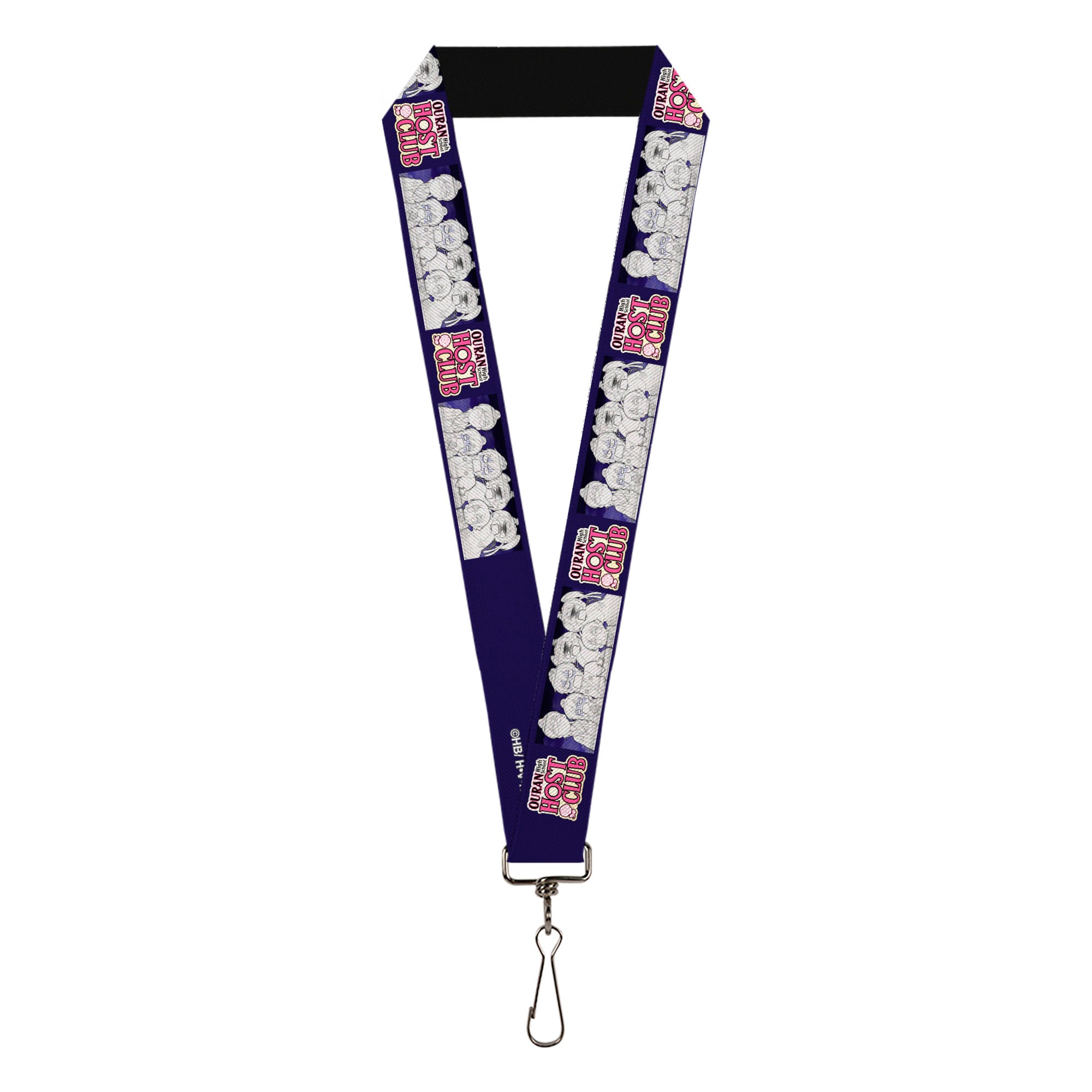 Lanyard - 1.0" - OURAN HIGH SCHOOL HOST CLUB Character Doodle and Title Logo Violet Lanyards Ouran High School Host Club