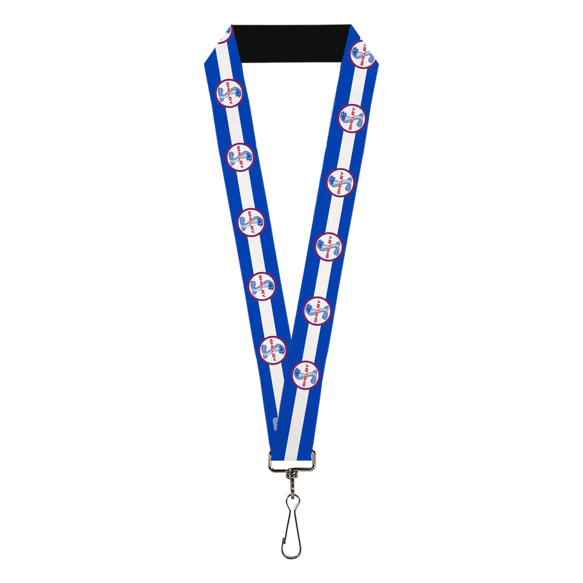Lanyard - 1.0" - SHELBY Tiffany Split Stripe Blue White Red Lanyards Shelby