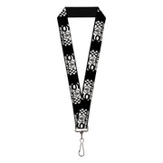 Lanyard - 1.0" - SHELBY 60 YEARS SINCE 1962 Checker Black White Lanyards Shelby