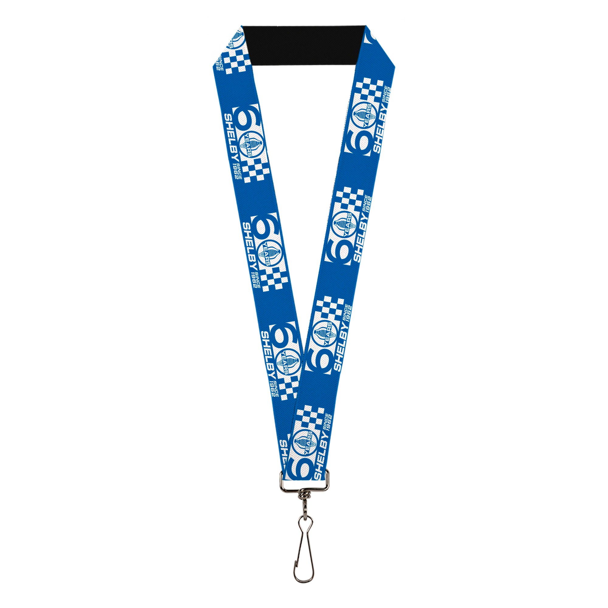 Lanyard - 1.0" -SHELBY 60 YEARS SINCE 1962 Checker Blue White Lanyards Shelby