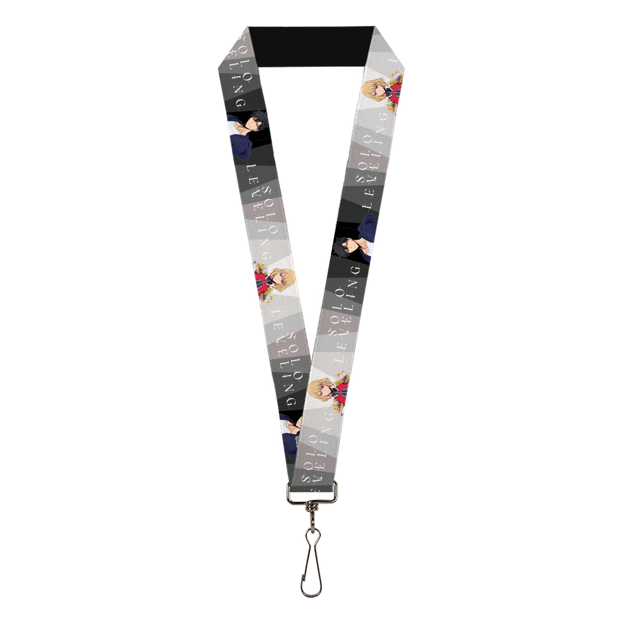 Lanyard - 1.0" - SOLO LEVELING Jinwoo and Hae-In Poses and Title Logo Grays/White Lanyards Crunchyroll