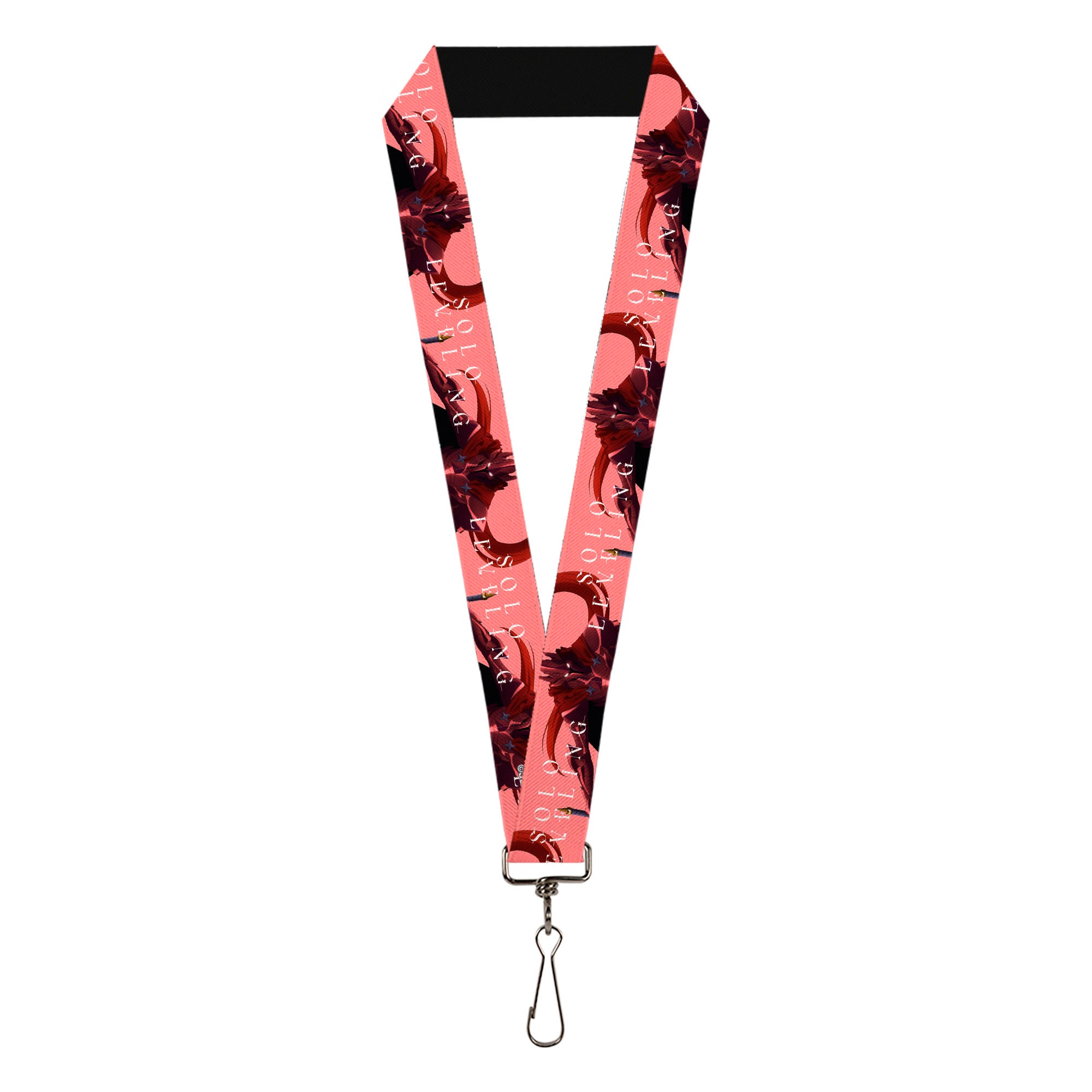 Lanyard - 1.0" - SOLO LEVELING Blood-Red Commander Igris Pose and Title Logo Pink