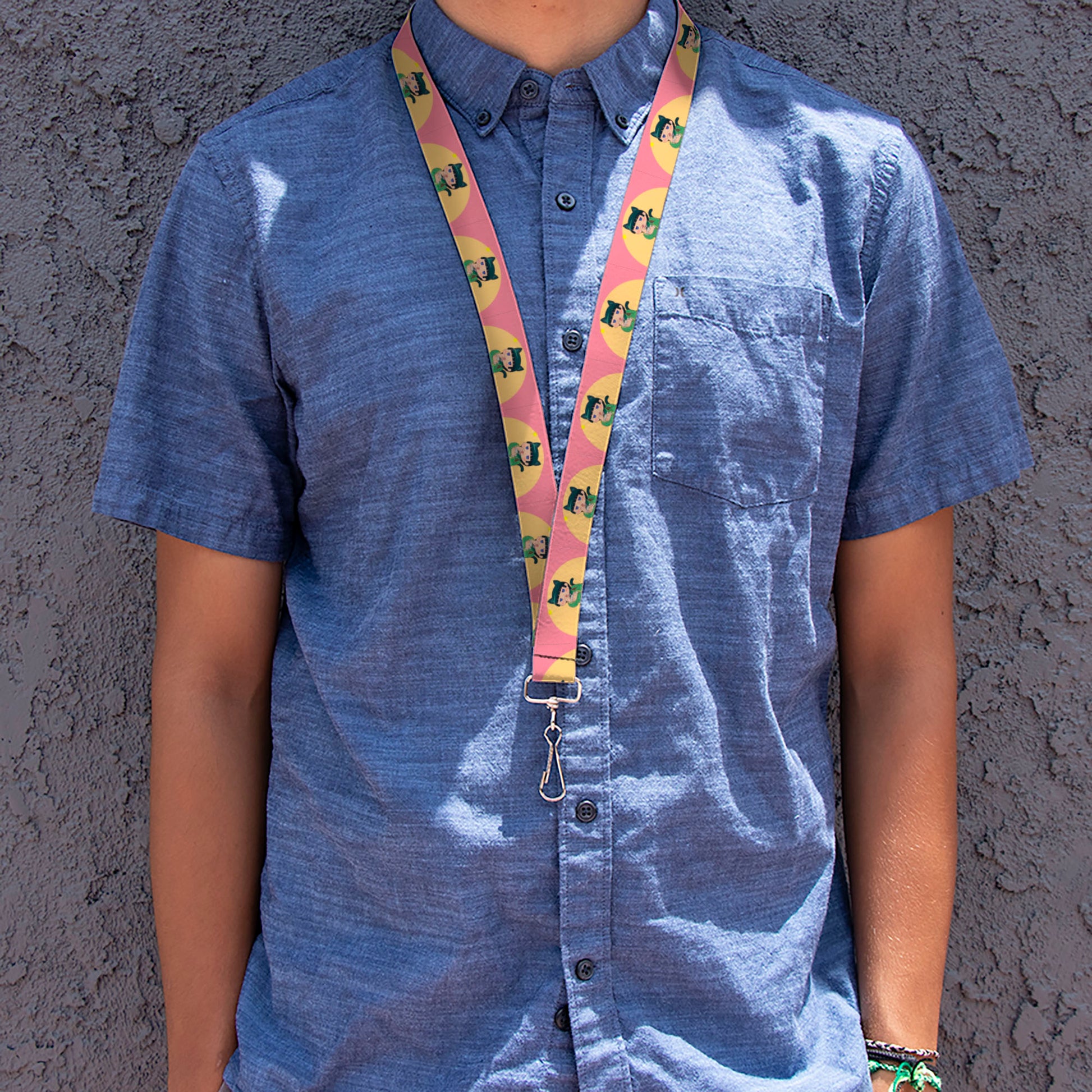 Lanyard - 1.0" - The Apothecary Diaries Chibi Maomao Cat Pose Pink/Yellow Lanyards The Apothecary Diaries