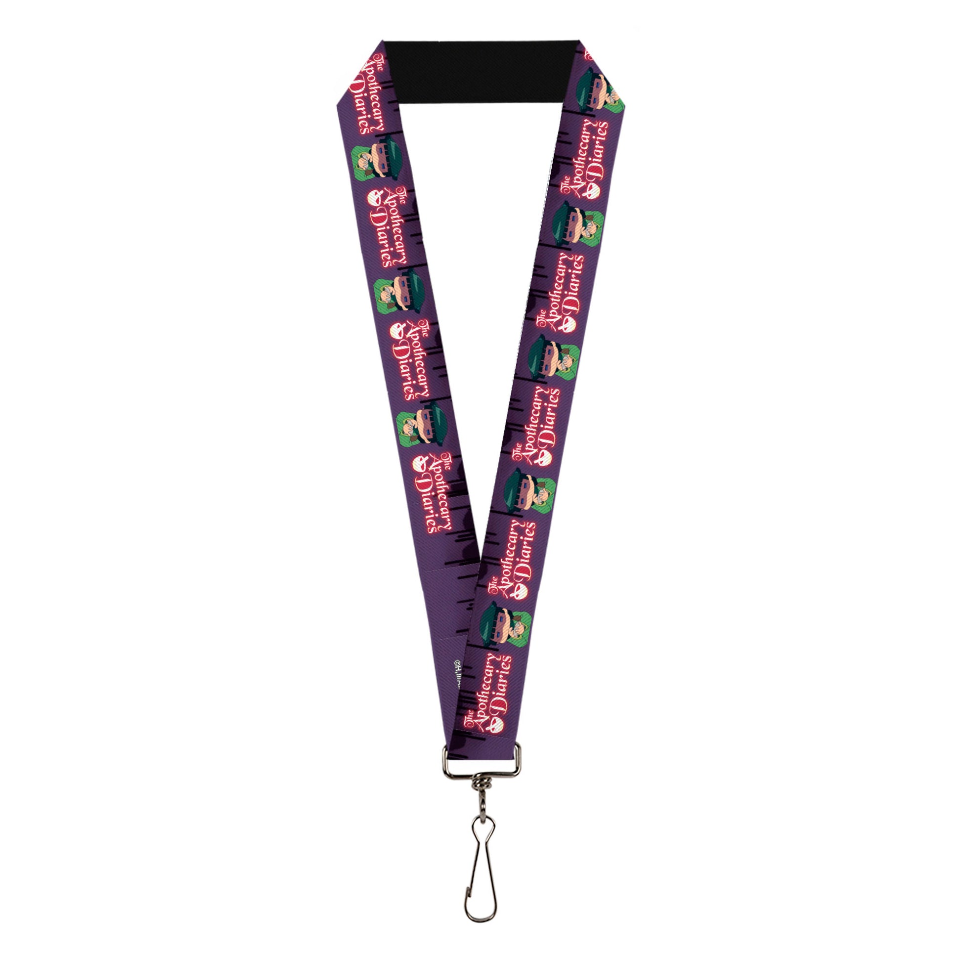 Lanyard - 1.0" - THE APOTHECARY DIARIES Chibi Maomao Pose and Title Logo Purple Lanyards The Apothecary Diaries