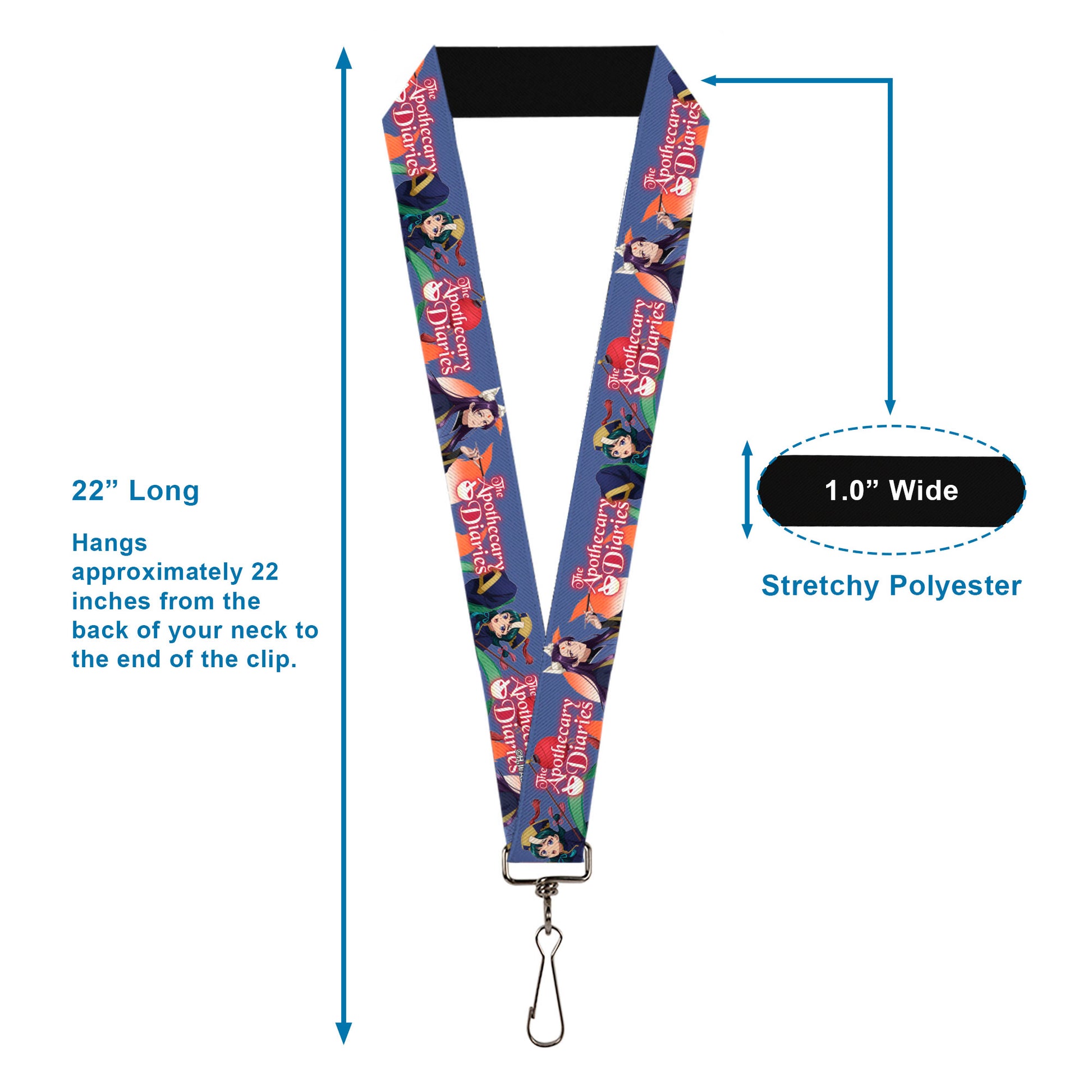 Lanyard - 1.0" - THE APOTHECARY DIARIES Jinshi and Maomao Pose and Title Logo Purple Lanyards The Apothecary Diaries