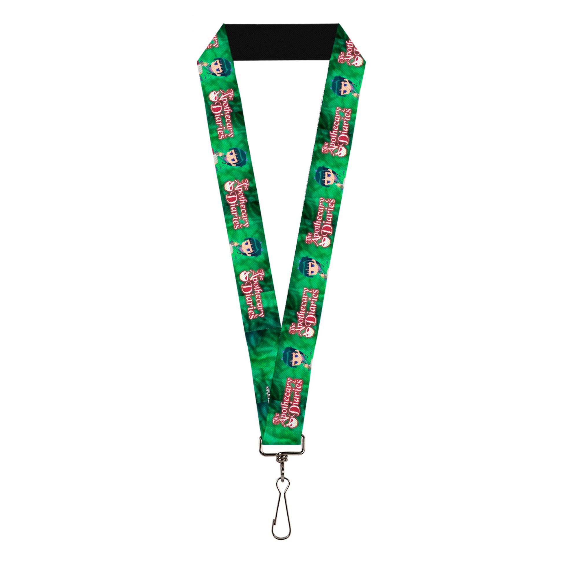 Lanyard - 1.0" - THE APOTHECARY DIARIES Maomao Grinding Pose and Title Logo Greens Lanyards The Apothecary Diaries