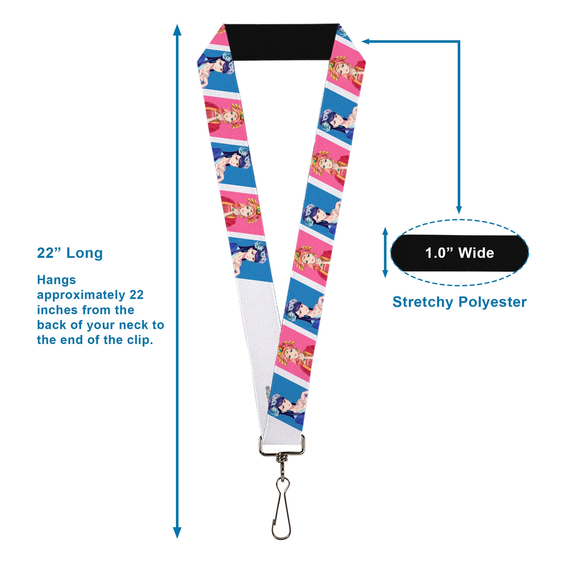 Lanyard - 1.0" - The Apothecary Diaries Gyokuyo and Lihua Pose Blocks White/Pink/Blue Lanyards The Apothecary Diaries