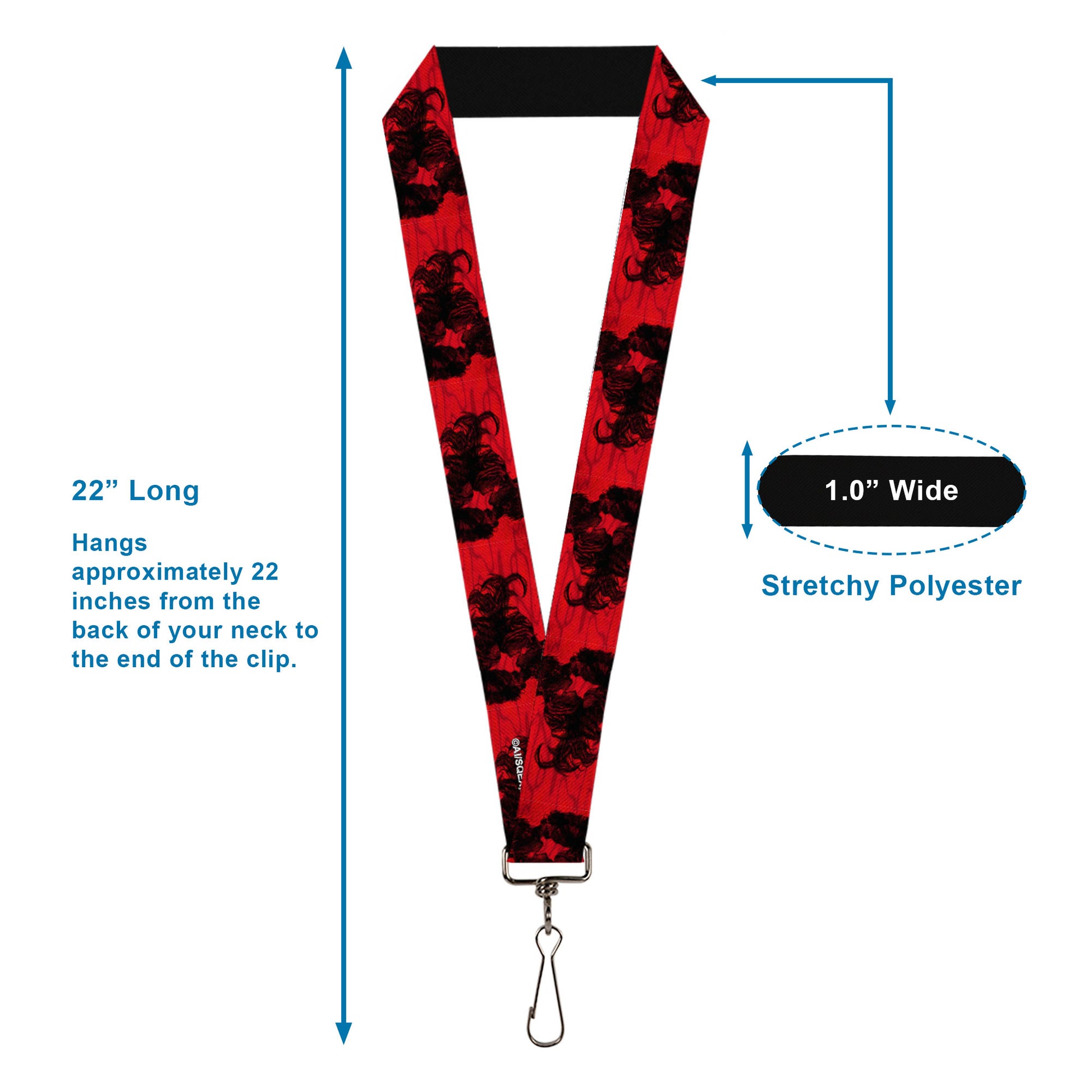 Lanyard - 1.0" - Toilet-Bound Hanako-Kun Hanako and Nene Kiss Pose Red/Black Lanyards Toilet-Bound Hanako-Kun