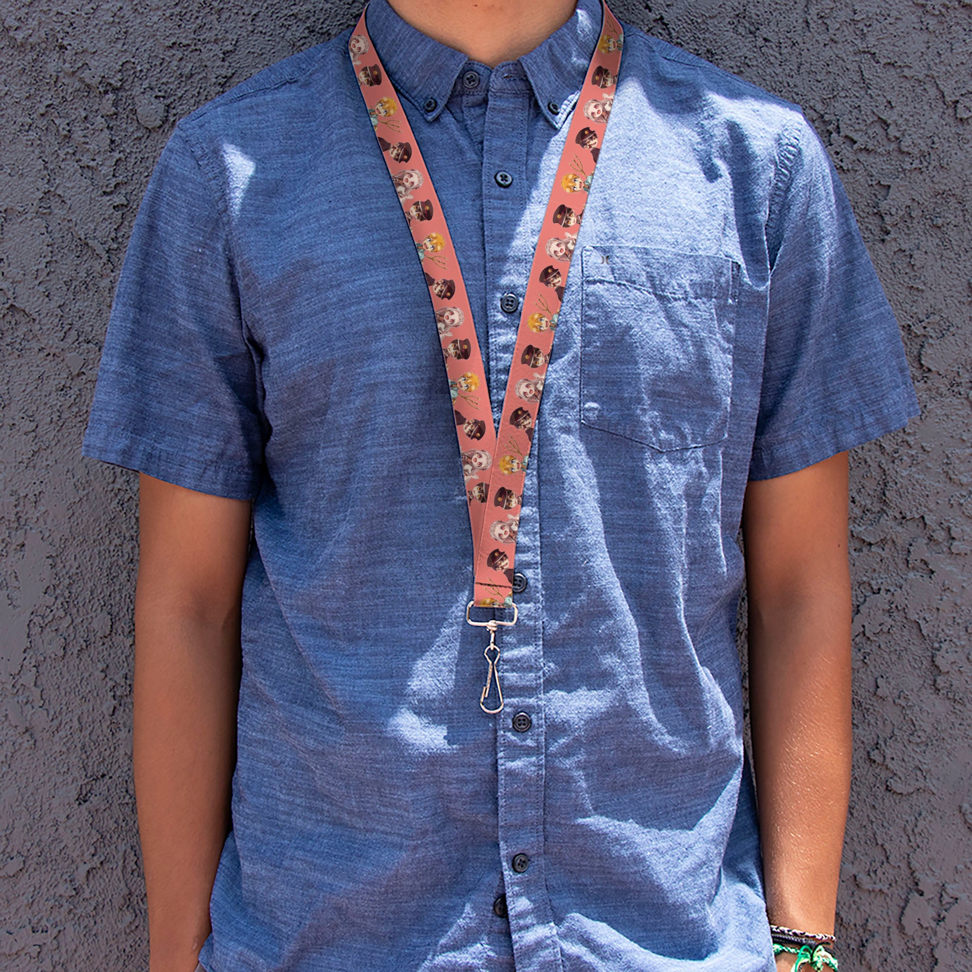 Lanyard - 1.0" - After-School Hanako-Kun Four Character Poses Pink Lanyards After-School Hanako-Kun