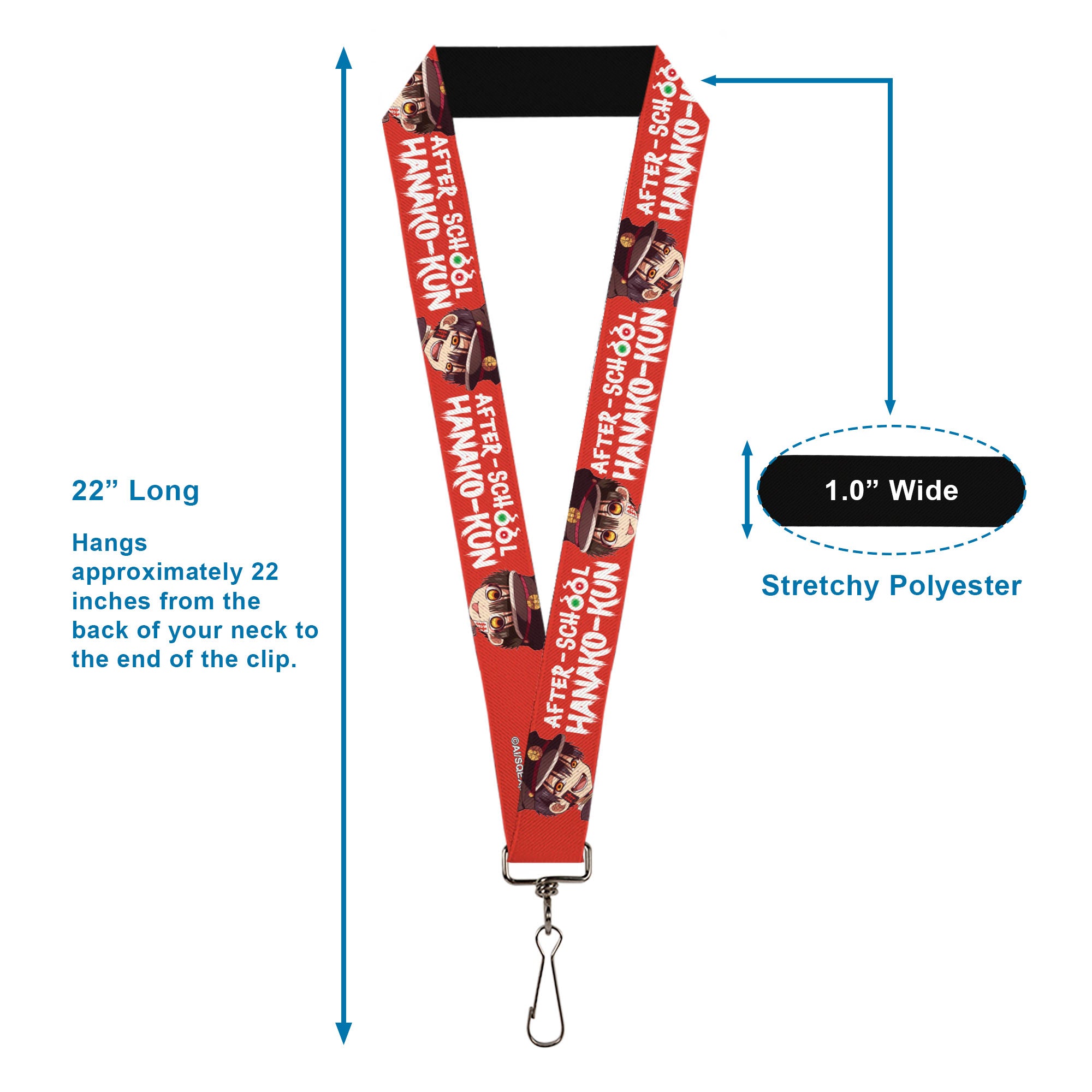 Lanyard - 1.0" - AFTER-SCHOOL HANAKO-KUN Twin Brothers Pose and Title Logo Red/White Lanyards After-School Hanako-Kun