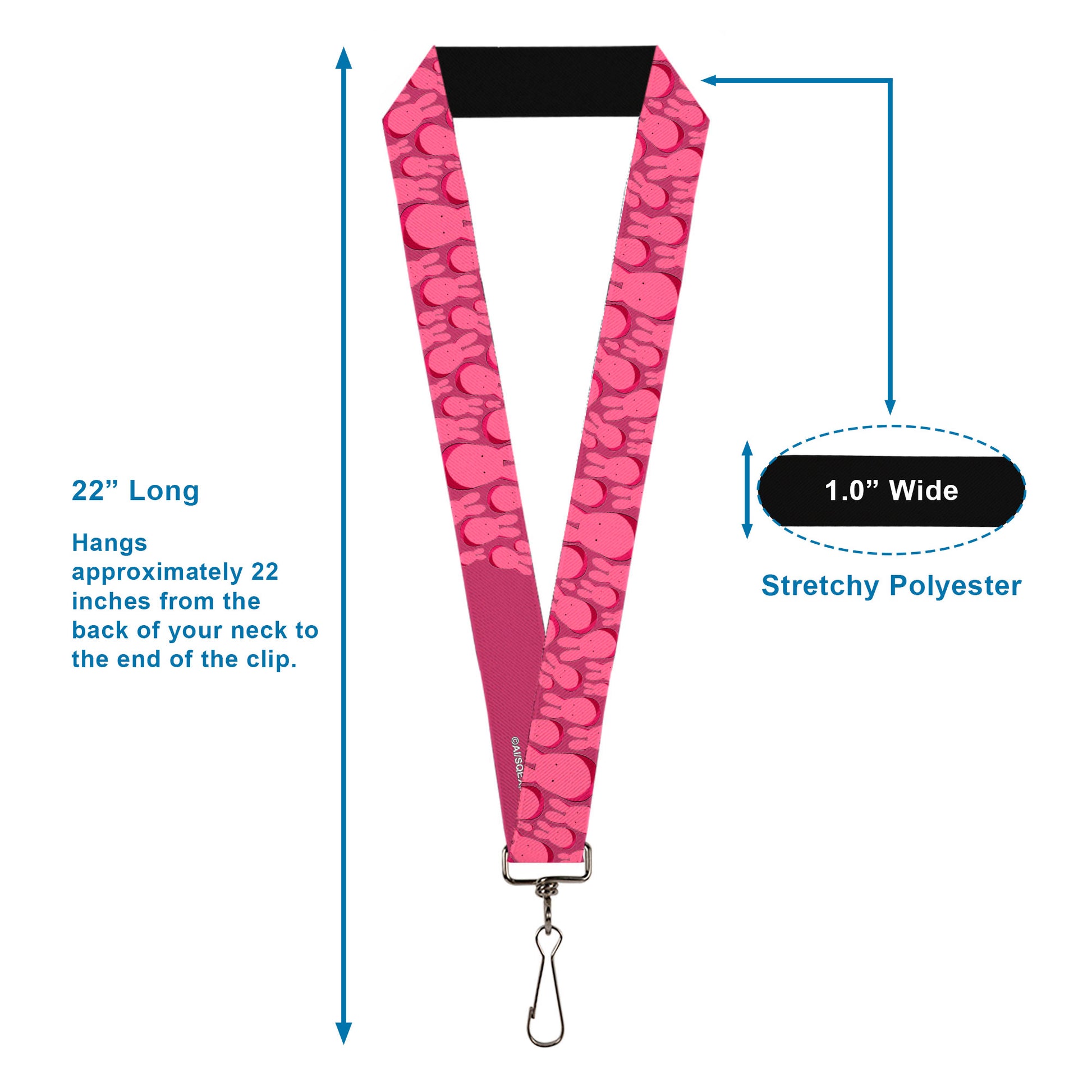 Lanyard - 1.0" - After-School Hanako-Kun Mokke Scattered Pink Lanyards After-School Hanako-Kun