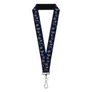 Lanyard - 1.0" - BALDUR'S GATE III Title Logo and Icons Blue/Tan Lanyards Baldur's Gate III